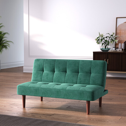 Living And Home (Green) Modern Fabric Padded Convertible Sofa Bed
