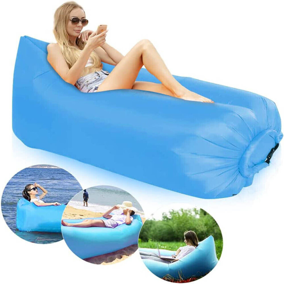 Inflatable Air Beach Bed Sleeping Bag Lazy Chair Lounge Beach Sofa Bed