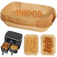 100pcs Air Fryer Liners for Ninja Dual, Air Fryer Accessories Disposable Air Fryer Parchment Paper Liner Compatible with Ninja Salter Tower.