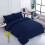 (Navy) Plain Dyed Duvet Cover King Size Bedding Sets UK 1