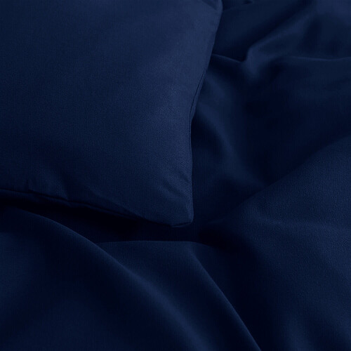 (Navy) Plain Dyed Duvet Cover King Size Bedding Sets UK 1