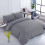 (Grey) Plain Dyed Duvet Cover King Size Bedding Sets UK 1
