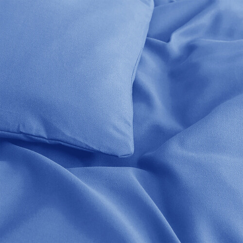 (Light Blue) Plain Dyed Duvet Cover King Size Bedding Sets UK 1