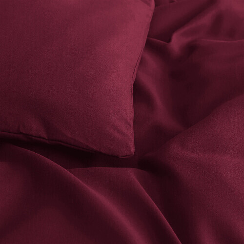 (Red) Plain Dyed Duvet Cover King Size Bedding Sets UK 1