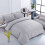(Silver) Plain Dyed Duvet Cover King Size Bedding Sets UK 1