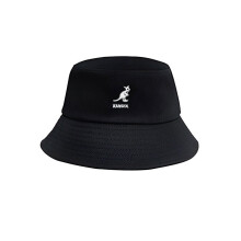 (Black) Kangol Washed Classic Bucket Hat Cotton Round Top Wide Brim Unisex Headwear