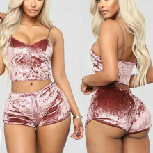 (Pink, S) Womens Pyjamas Set Nightwear Ladies Cami Shorts Pjs Lingerie Sexy 2pcs Sleepwear