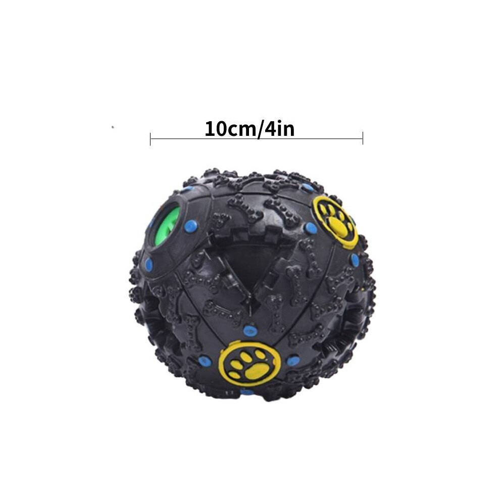 (M(10cm/4in)) Pet Dog Cat Giggle Ball Tough Treat Sound Activity Training Squeaky Chew Fun  Toy