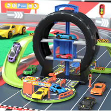 Conjunto de brinquedos com pista para carros Deformação do pneu de armazenamento Estacionamento veículo de brinquedo