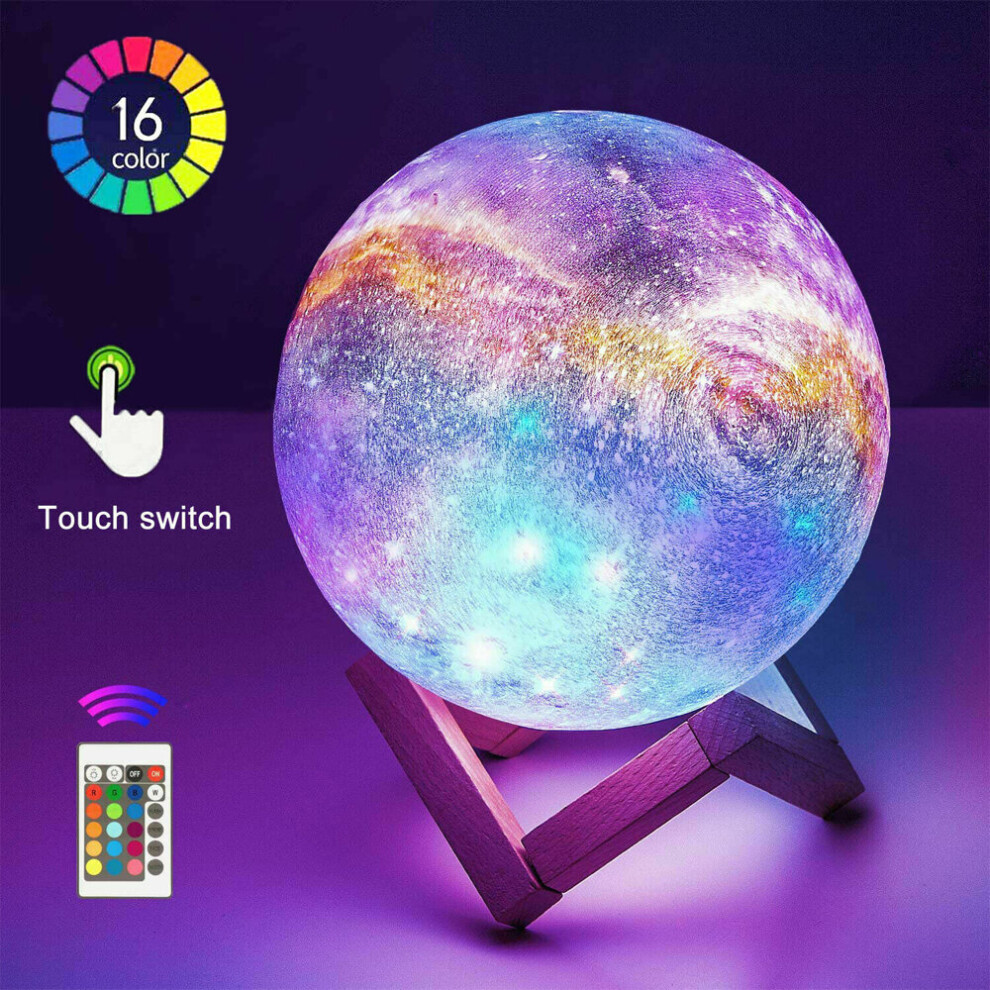 Moon Lamp Galaxy Lamp 5.9 inch 16 Colors LED 3D Moon Light, Remote & Touch Control Lava Lamp Moon Night Light Gifts for Girls Boys Kids Women Birthday