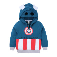 (3-4 Years, Captain America) The Avengers Kids Boys Children Hoodie Spider-Man Batman Zipper Coat Jacket Long Sleeve Tops Christmas Birthday Party Gift