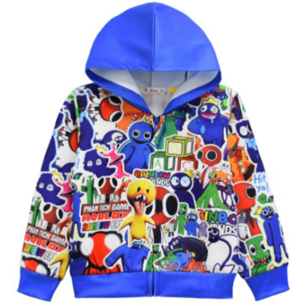 (6-7 Years, B) Rainbow Friends Boys Hoodie Long Sleeve Kids Zip Up Graphic Jacket Sweatshirt Hooded YouTube Game Clothes Tops