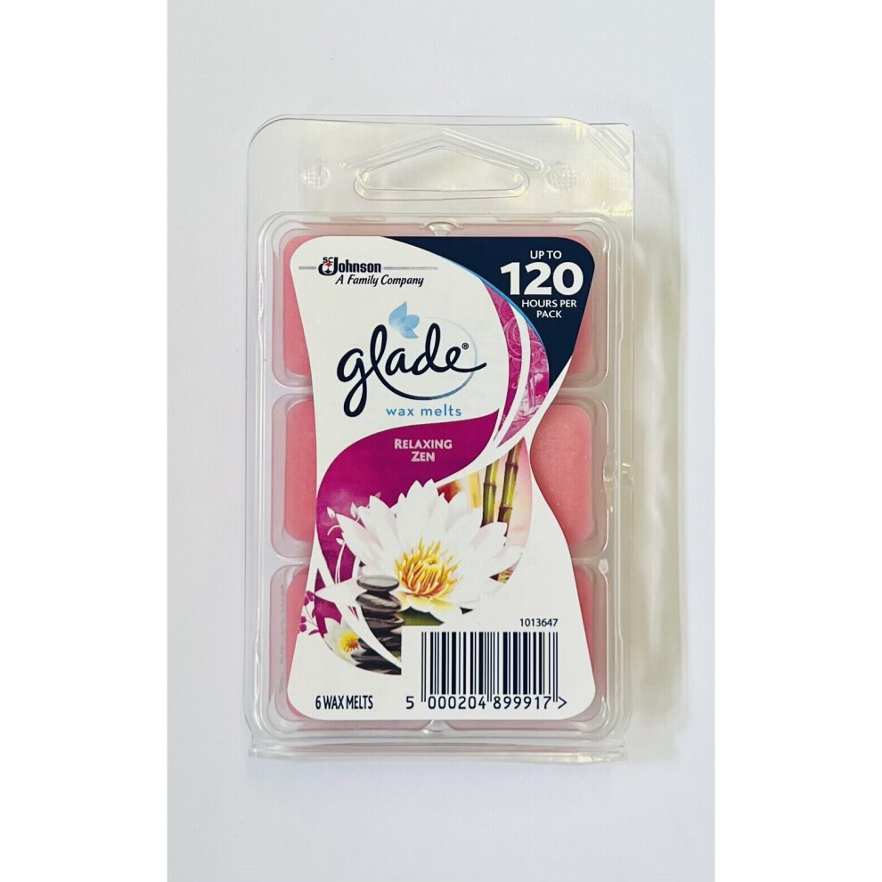 1 X GLADE WAX MELTS RELAXING ZEN CANDLE BURNER REFILL SCENTED FRAGRANCE 66G