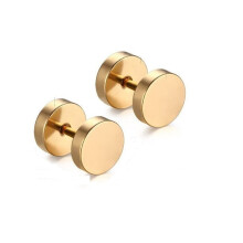 (Gold) New Men Women Kids Screw Stud Earrings