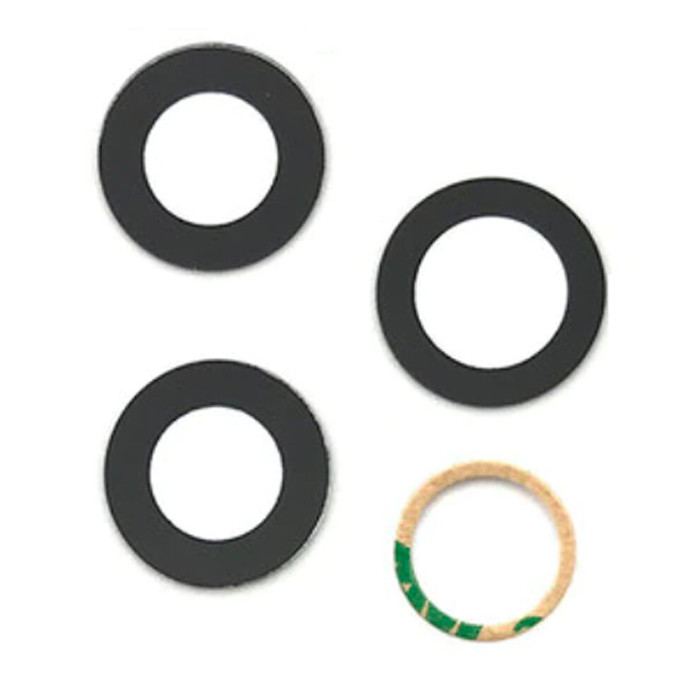 Fonefunshop Compatible With Iphone 12 Pro - Replacement Camera Lens Glass Set With Adhesive Black