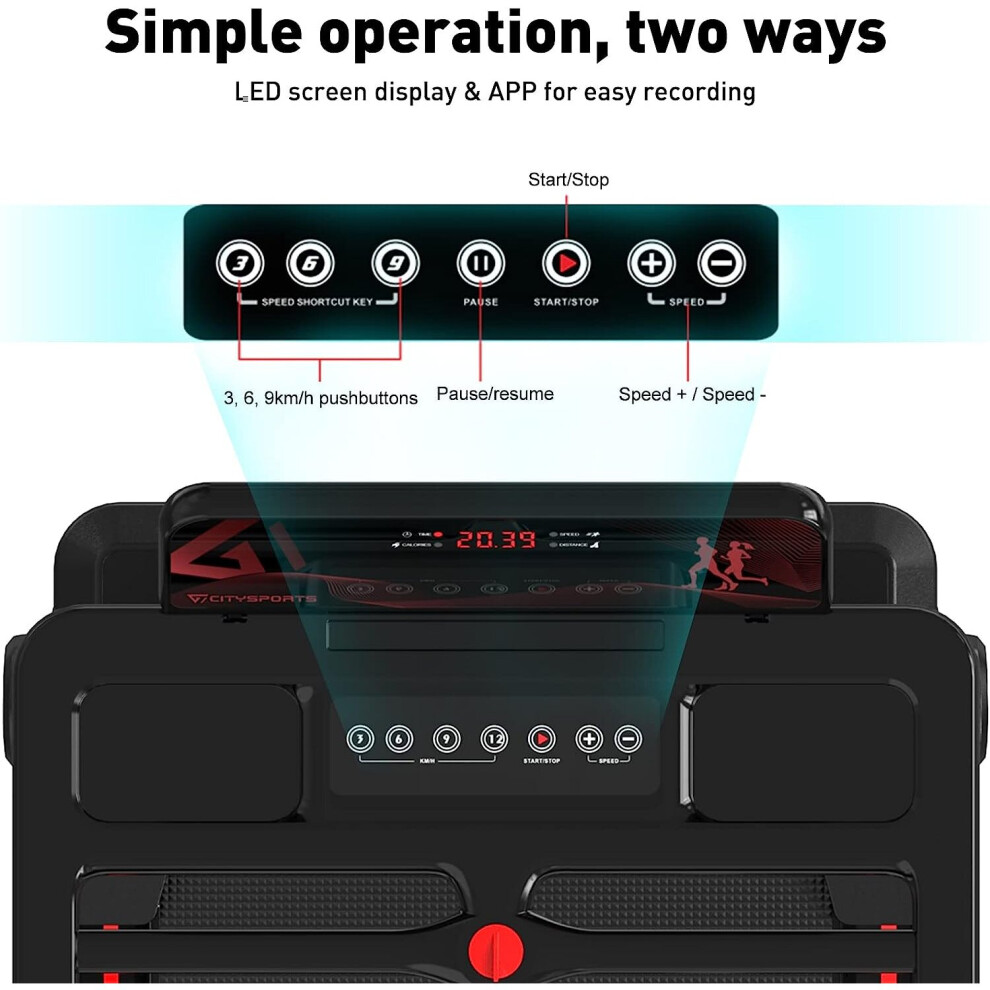 CITYSPORTS 2-in-1 Walking Pad Treadmill With APP/Remote