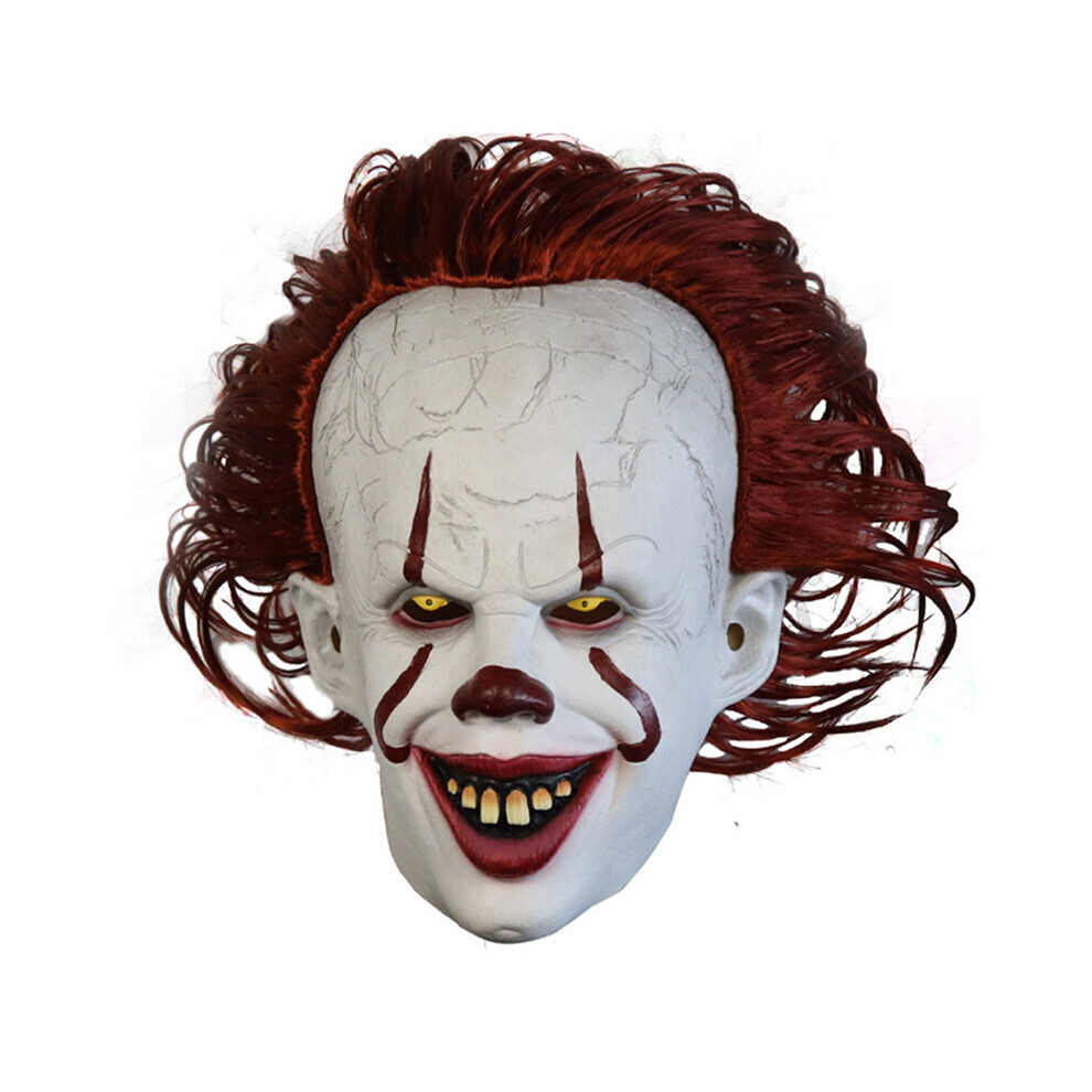 Halloween "Pennywise IT Clown" Silicone Scary Clown Mask Cosplay Costume Props-image-OPC-PBXYRWR-NEW