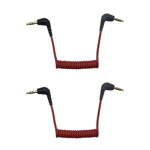 2X Replacement 3.5mm TRS to 3.5mm TRRS Adapter Cable for iPhone RODE Sc7 By VIDEOMIC GO Video Micro-Type Mics