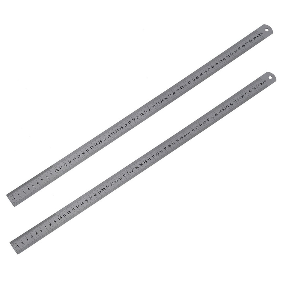 Photos - Accessory 2X Stainless Metal Measuring Straight Ruler 60cm