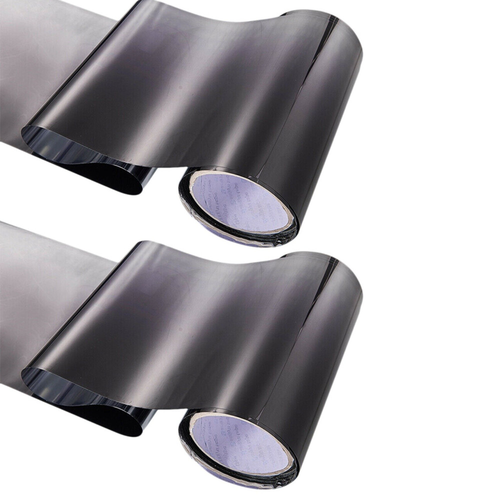 2X Car Tinting Film Top Front Windshield Foil Solar Protection Gradient 20X150cm (Black) Black 4761833226529