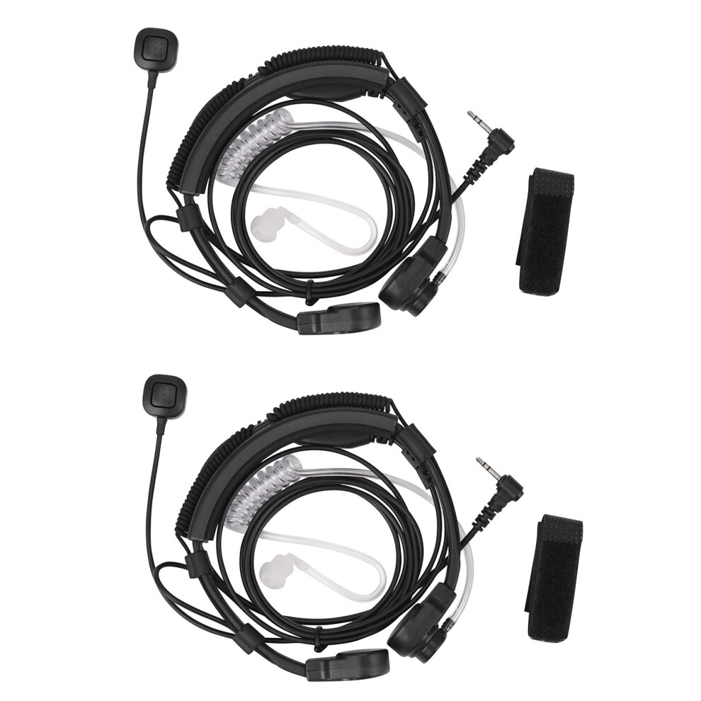 2 Pcs 2.5Mm Throat Microphone Earpiece Headset Mic Ptt For Walkie Talkie Radio Tlkr T5 T80 T60 T6 T8 Talkabout 4761833214236