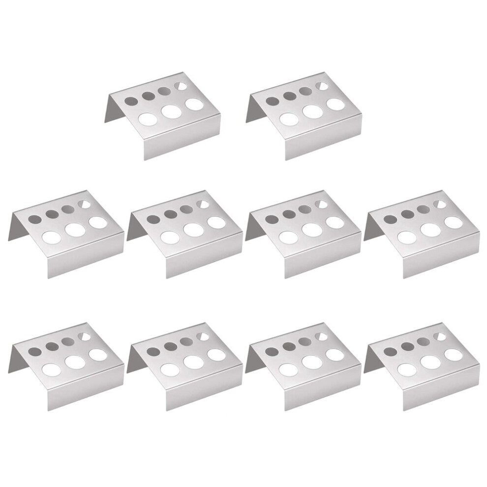 Tlily Tattoo Ink Cup Holder,10Pcs 7 Holes Stainless Steel Tattoo Pigment Ink Cup Holder Stand Pigment Cup Cap Container
