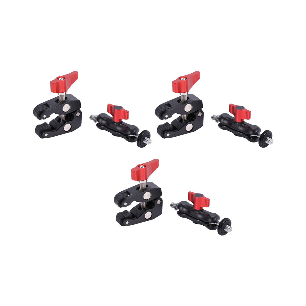 3X Slr Camera Arm Double Hot Shoe Ball Head Crab Claw Clip Universal Monitor Bracket Ball Head Clamp Super Holder 4761833295136