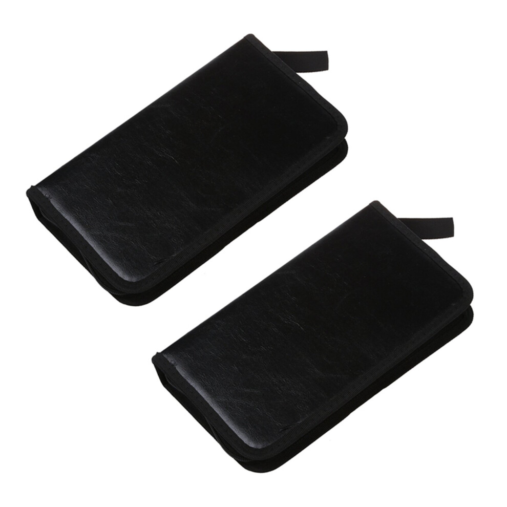 2X 80 VCD DVD CD FauX Leather Case Storage Holder Organizer Black-image-OPC-PBXYWQJ-NEW