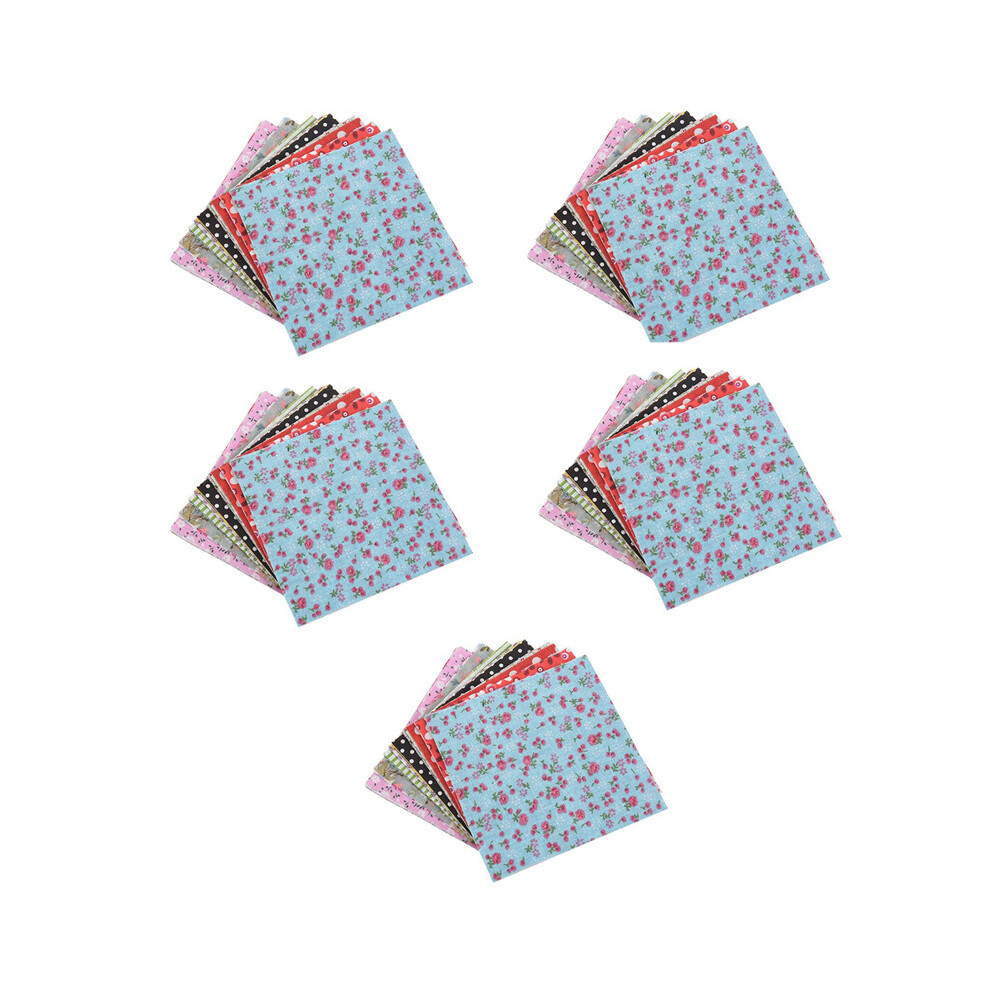 Lot van 500 vierkante katoenen stoffen met bloempatronen 10 x 10 cm voor patchwork, doe-het-zelf, naaien