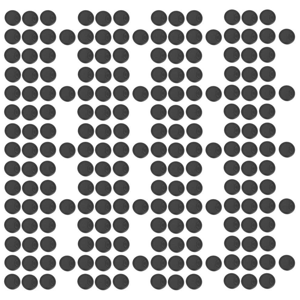 200 Pcs Round Plastic Computer Desk Cable Grommet Hole Cover 50Mm Black 4761833208099