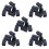 40 Pcs Black Plastic Rectangular Blanking End Caps Inserts 20mm x 40mm 1