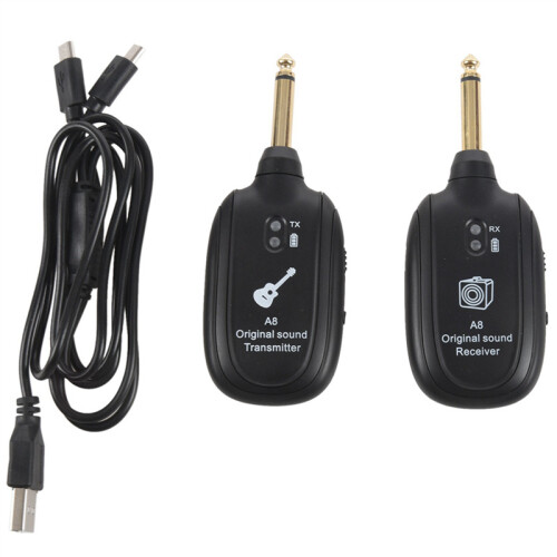20X UHF Guitar Wireless System Transmitter Receiver Built-in Rechargeable 1