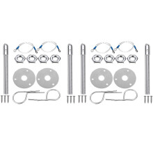 2X Universal Mount Hood Pin Lock Latch Kit Racing Sport Car Alloy Silver
