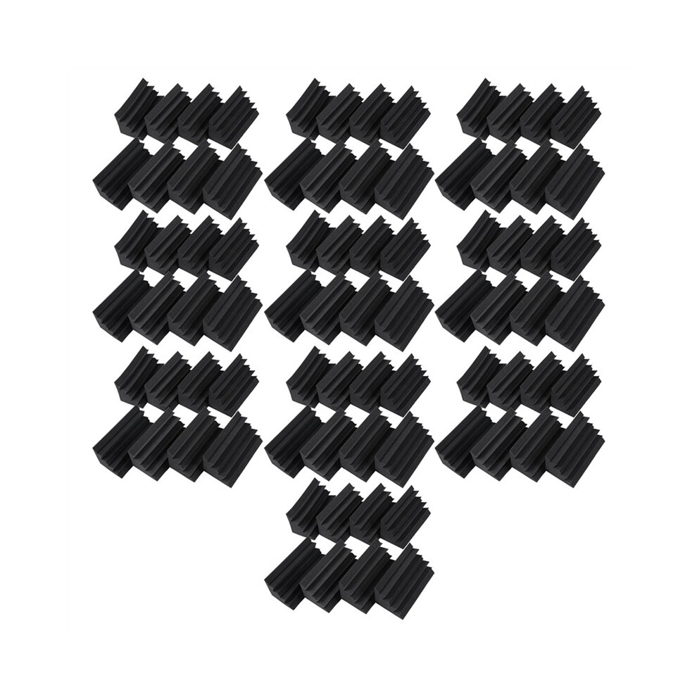 4.6 In X 4.6 In X 9.5 In Black Soundproofing Insulation Bass Trap Acoustic Wall Foam Padding (80Pcs, Black) 4761833214090