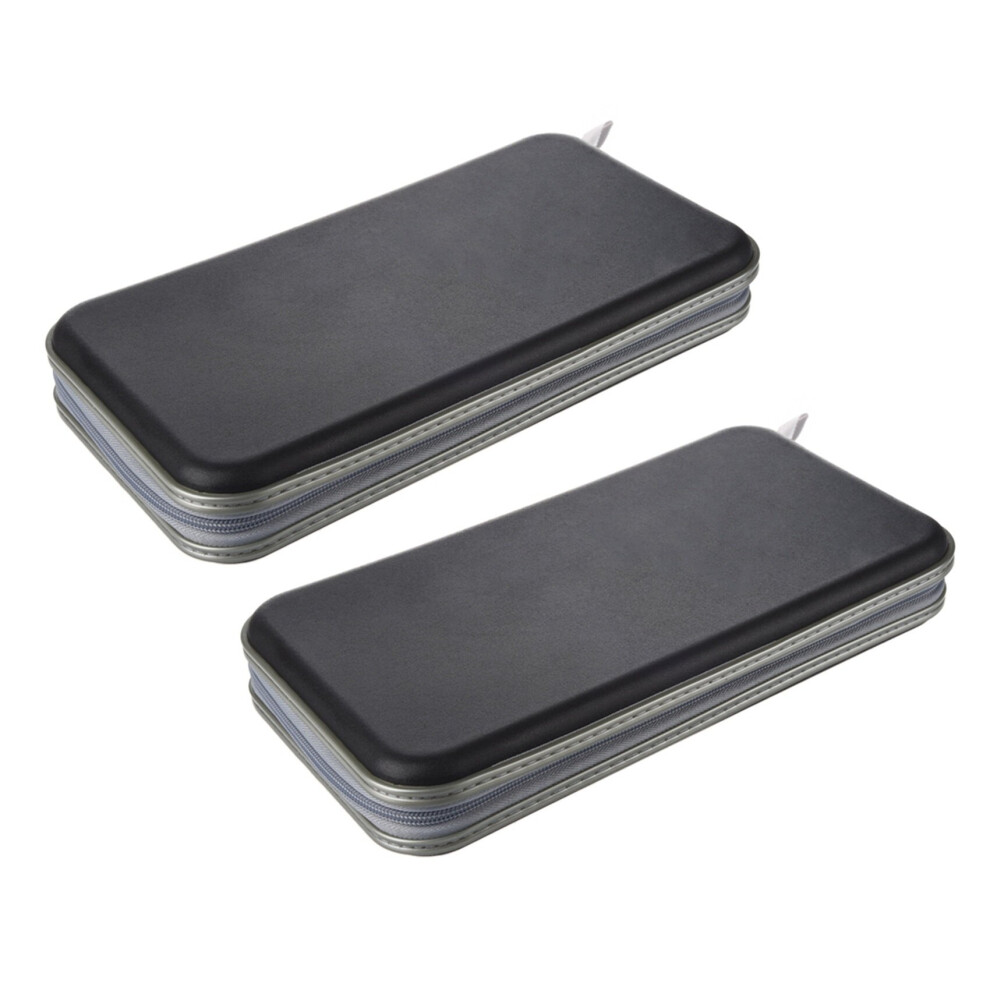 Étui de transport pour 2 albums de 80 disques CD DVD, pochette de rangement, sac rigide - Noir