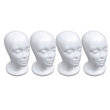 10-Pack Female Foam Mannequin Heads for Hat and Wig Display, White