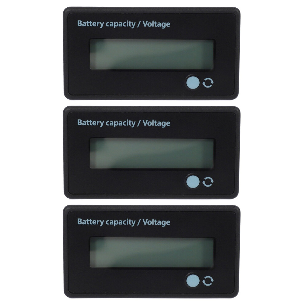 3X 12V 24V 36V 48V Battery Meter, Lead-Acid & Lithium Ion Battery Charge Discharge Monitor 4761833221074
