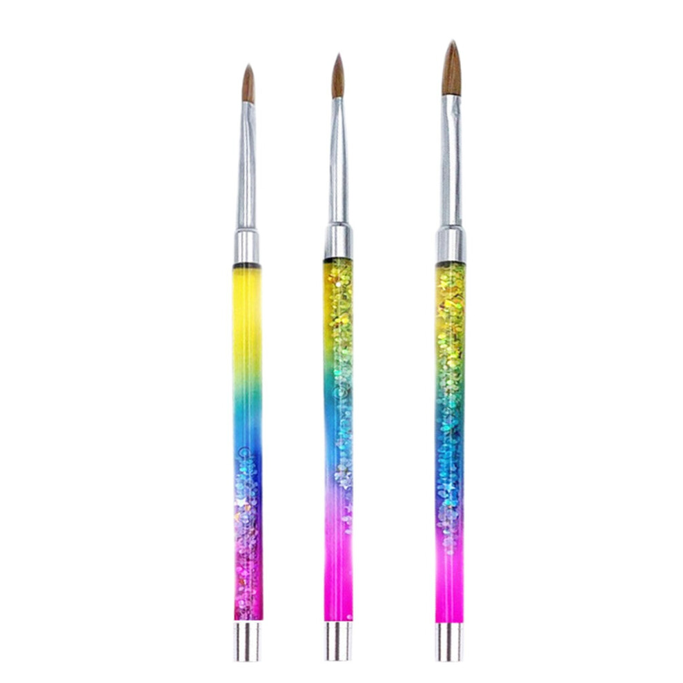 Tlily 3Pcs/Set Nail Art Uv Gel Extension Builder Rhinestone Painting Brush Lines Liner Pattern Drawing Pen Manicure Tool