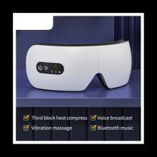 Eye Massager Vibration Massage Hot Compress Bluetooth Music Eye Protection Relieve Fatigue LED Display(B)