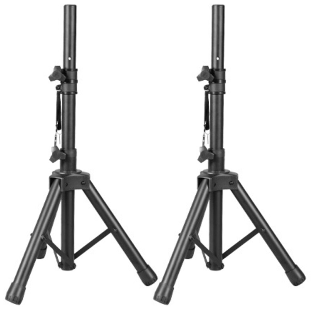 Tlily 2X Speaker Stand Tripod Stand Audio Tripod Ktv Outdoor Shelf Metal Floor Stand Black