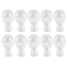10X polistirolo schiuma Manichino parrucca testa Display Cappello Cap Parrucca Holder White Foam Head