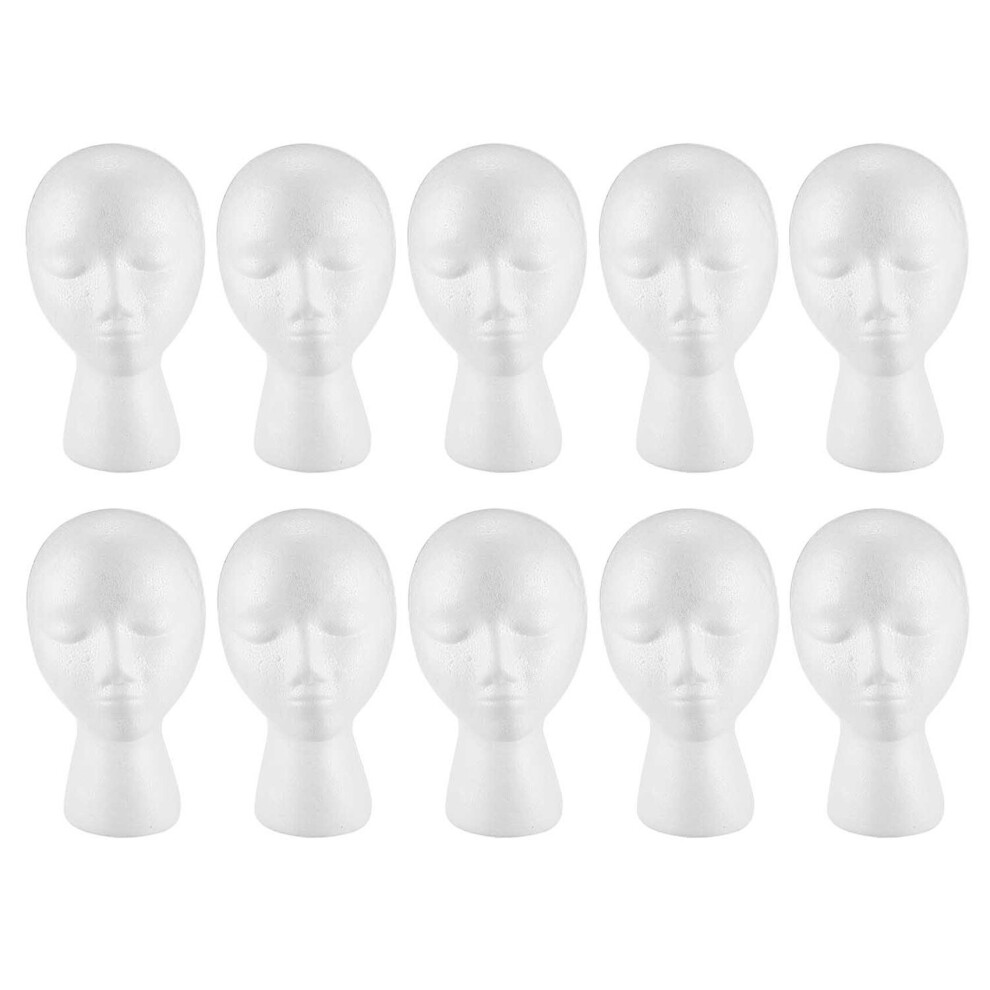 Tlily 10X Styrofoam Foam Mannequin Wig Head Display Hat Cap Wig Holder Foam Head White
