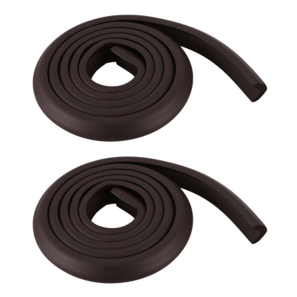 2X 2M Children Protection Table Guard Strip Baby Glass Edge Furniture Horror Crash Bar (Brown) Brown Tlily