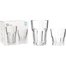 Set mit 12 Gläsern: 6 Stück 230 ml und 6 Stück 330 ml, dickes Glas