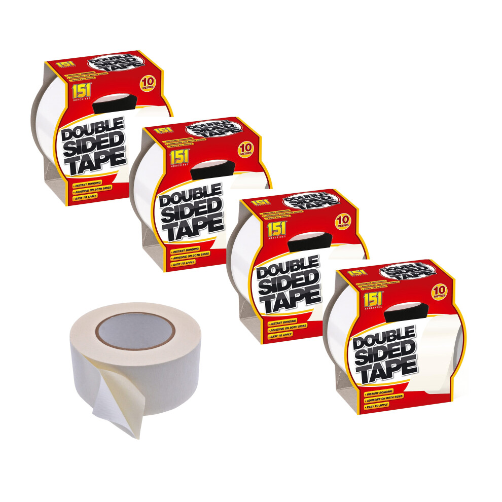 4 Double Sided Tape Heavy Duty Adhesive Tape Multipurpose 48Mm 10M 5060950107469
