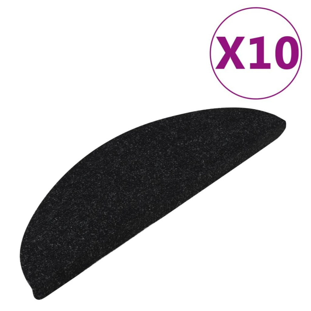 Vidaxl (Black, 65 X 22.5 Cm) Self-Adhesive Stair Mats Carpet Stair Treads Stair Step Protector Rug