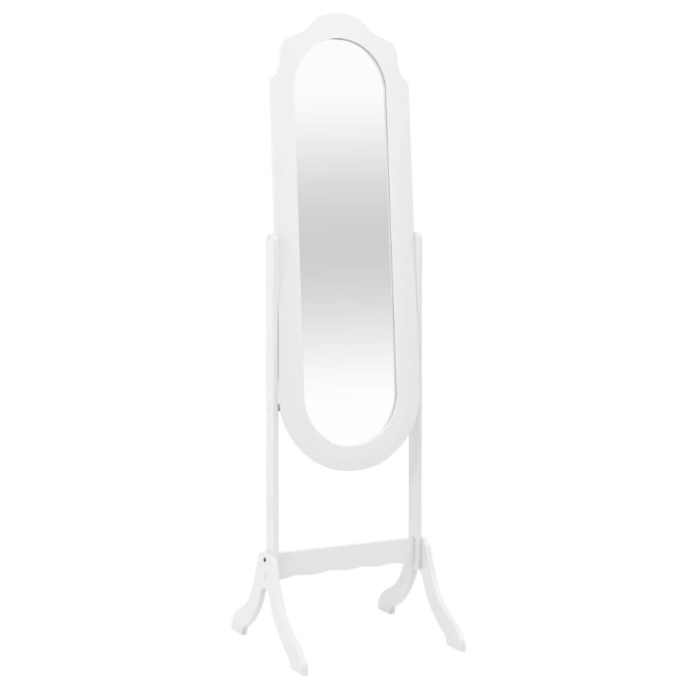 (white) vidaXL Free Standing Mirror Hall Mirror Vanity Mirror Engineered Wood