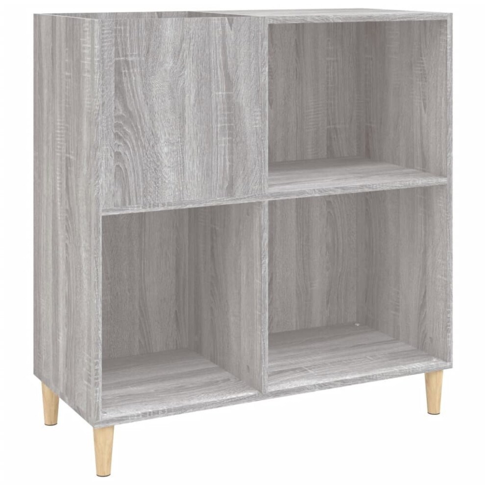 (grey sonoma) vidaXL Record Cabinet Record Player Stand Sideboard Engineered Wood