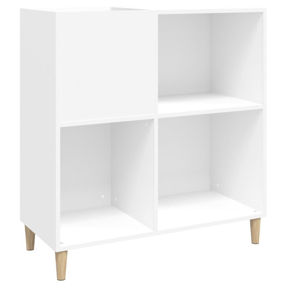 Vidaxl (White) Record Cabinet Record Player Stand Sideboard Engineered Wood