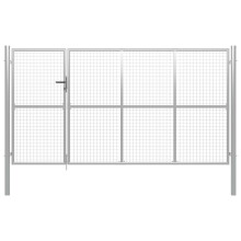 vidaXL Gartentor Stahl 350 x 150 cm Silbern